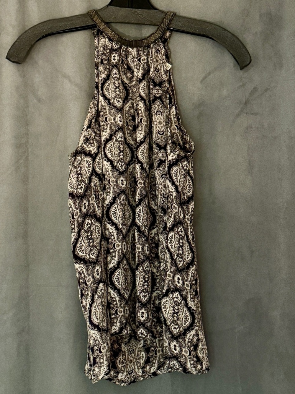 Joie Black and Cream Halter 100% Silk